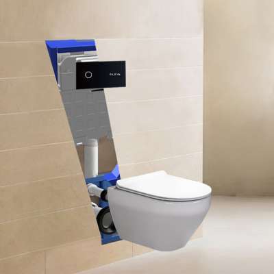 Automatic WC Toilet Concealed Cistern Wall Hung